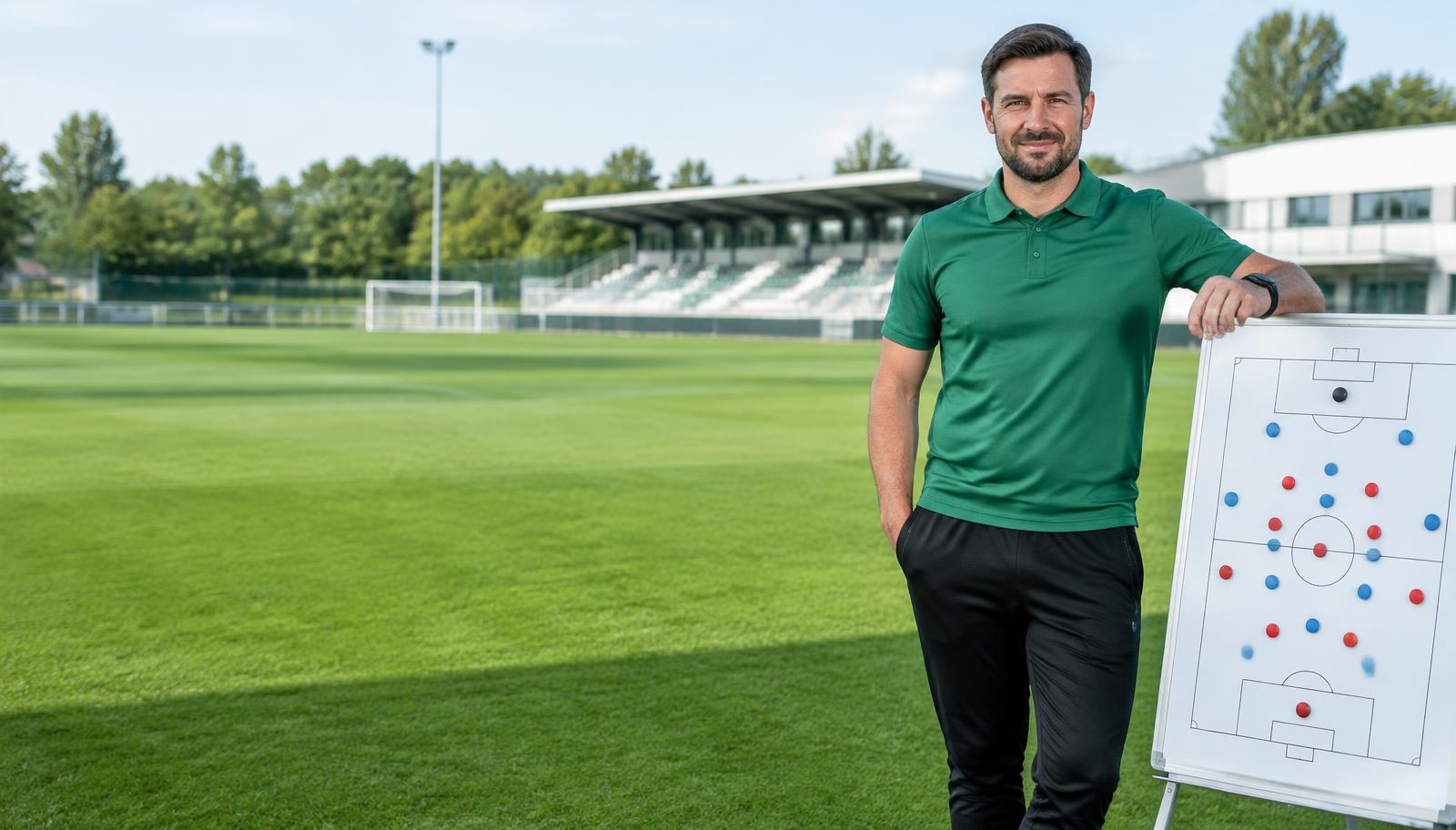 Illustrative Trainingsszene am Fußballplatz