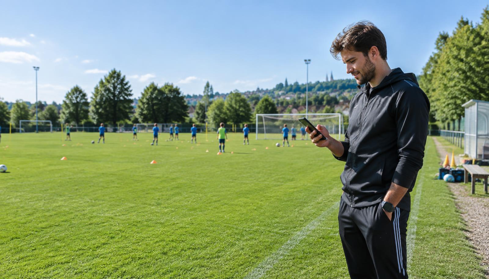 Illustrative Trainingsszene am Fußballplatz